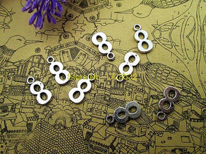 30pcs Tibetan Silver Number 8 Charms Pendants 15x7mm