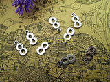 30pcs Tibetan Silver Number 8 Charms Pendants 15x7mm