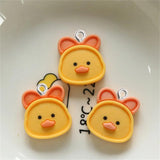 10Pcs Animal Resin Charms Duck Bear Cat Dog Fox Pendant DIY Jewelry Making