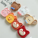10Pcs Animal Resin Charms Duck Bear Cat Dog Fox Pendant DIY Jewelry Making