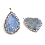Natural Stone Quartz Crystal Pendant Agates Druzy Charm Necklace