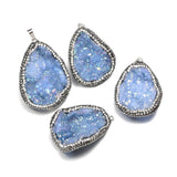 Natural Stone Quartz Crystal Pendant Agates Druzy Charm Necklace