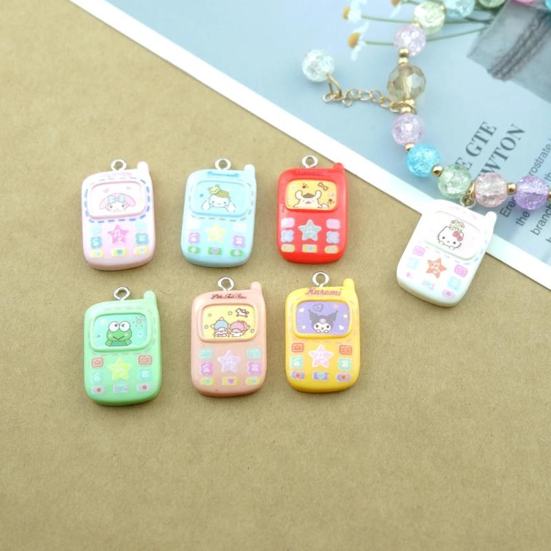 Cartoon Telephone Charms Earring Bracelets Jewelry Making DIY Pendants