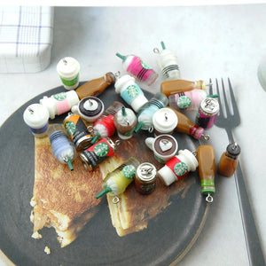 Coffee Drink Bottle Earring Charms Bracelets Jewelry Making DIY Pendants