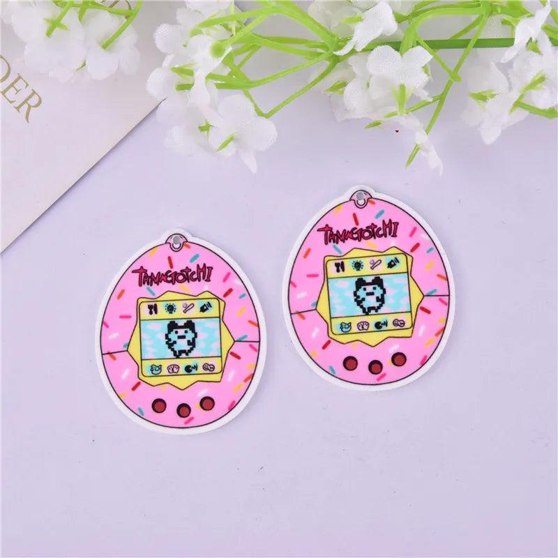 10pcs Pets Toys Game Machine Charms Arcylic Pendant DIY Jewelry Making