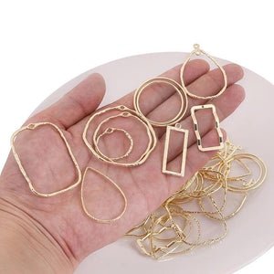 Hollow Frame Open Back Bezel Pendants Geometric Charms DIY UV Resin Jewelry