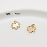 Copper Plated Maple Leaf Ginkgo Leaf Shell Pendant Set