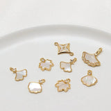 Copper Plated Maple Leaf Ginkgo Leaf Shell Pendant Set
