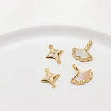 Copper Plated Maple Leaf Ginkgo Leaf Shell Pendant Set