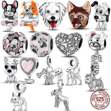 Schnauzer Puppy Dog Dangle Charm for Bracelet Necklace Beads Silver Jewelry