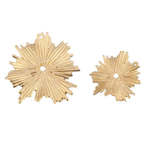 20pcs Raw Brass Sun Flower Charms Sun Leaves Hanging Earrings Charm