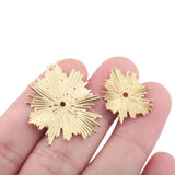 20pcs Raw Brass Sun Flower Charms Sun Leaves Hanging Earrings Charm