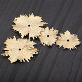 20pcs Raw Brass Sun Flower Charms Sun Leaves Hanging Earrings Charm