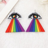 8Pcs Roller Skating Eyeball Rainbow Eye Disco Acrylic Charms for Jewelry Diy
