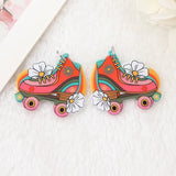 8Pcs Roller Skating Eyeball Rainbow Eye Disco Acrylic Charms for Jewelry Diy