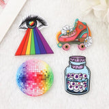 8Pcs Roller Skating Eyeball Rainbow Eye Disco Acrylic Charms for Jewelry Diy
