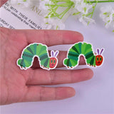 10pcs 44*27mm Caterpillar Strawberry Bug Acrylic Charms for DIY Earring Jewelry