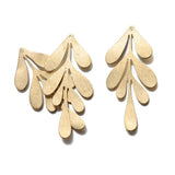 10Pcs Brass Leaf Feather Flower Charms for DIY Necklace Earrings