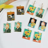10pcs Van Gogh Painting Enamel Charms for Jewelry Making