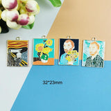 10pcs Van Gogh Painting Enamel Charms for Jewelry Making