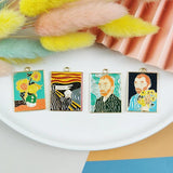 10pcs Van Gogh Painting Enamel Charms for Jewelry Making