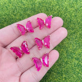 Crystal Butterfly Glass Necklace Pendant Multicolor Charm DIY J