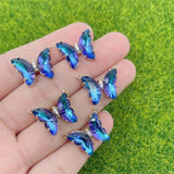 Crystal Butterfly Glass Necklace Pendant Multicolor Charm DIY J