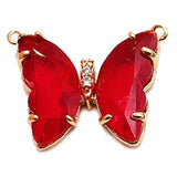 Crystal Butterfly Glass Necklace Pendant Multicolor Charm DIY J