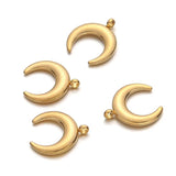 10PCS Stainless Steel Moon Charms Pendants Jewelry Making DIY Necklace Bracelet