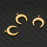 10PCS Stainless Steel Moon Charms Pendants Jewelry Making DIY Necklace Bracelet