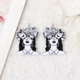 10Pcs Skeleton Woman Loves Books Charms for DIY Making