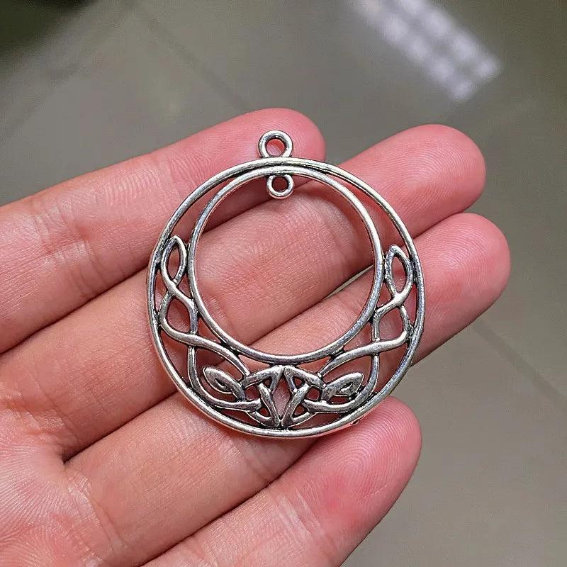 12pcs Celtic Knot Charms Double Round Pendants DIY Necklace Brace