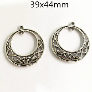 12pcs Celtic Knot Charms Double Round Pendants DIY Necklace Brace