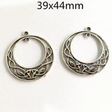 12pcs Celtic Knot Charms Double Round Pendants DIY Necklace Brace