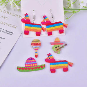 10pcs Cinco De Mayo Cactus Horse Hat Charms for DIY Jewelry