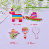 10pcs Cinco De Mayo Cactus Horse Hat Charms for DIY Jewelry