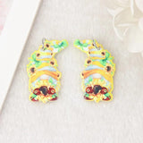 12Pcs Red Wine Gnome Charms Acrylic Sunflower Earring Pendant Necklace Making