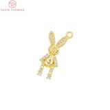 24K Brass Rabbit Charm Pendants for DIY Jewelry Making