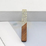 6pcs Geometric Wood Charms Resin Pendants for DIY Jewelry