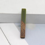 6pcs Geometric Wood Charms Resin Pendants for DIY Jewelry