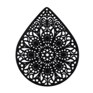 10 PCs Hollow Flowers Drop Filigree Pendants for DIY Earring Jewelry Making