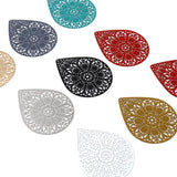 10 PCs Hollow Flowers Drop Filigree Pendants for DIY Earring Jewelry Making