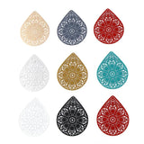 10 PCs Hollow Flowers Drop Filigree Pendants for DIY Earring Jewelry Making