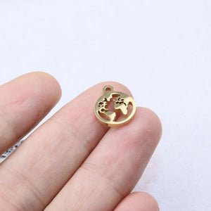 10pcs 12mm Stainless Steel High Polish Mini Charms Pendant