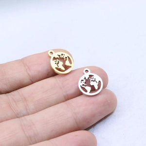 10pcs 12mm Stainless Steel High Polish Mini Charms Pendant