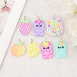 10 Pcs Acrylic Bear Candy Charms DIY Pendants for Jewelry Making