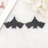 10Pcs Halloween Acrylic Bat Coffin Charms for DIY Earring Pendant Necklace