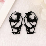 10Pcs Halloween Acrylic Bat Coffin Charms for DIY Earring Pendant Necklace