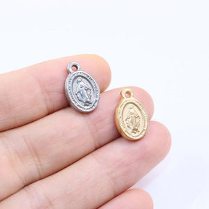 5pcs Stainless Steel Coin Charms Pendant DIY Necklace Earrings 2 Colors