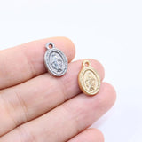 5pcs Stainless Steel Coin Charms Pendant DIY Necklace Earrings 2 Colors